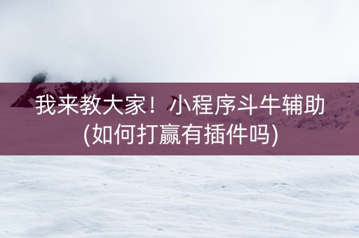 我来教大家！小程序斗牛辅助(如何打赢有插件吗)