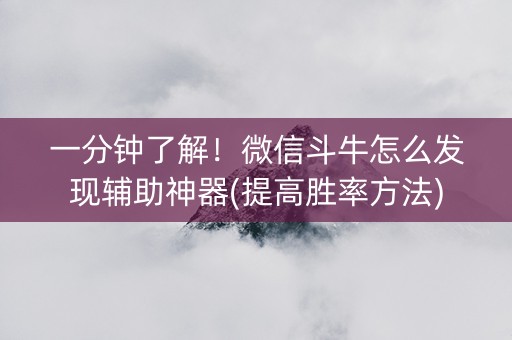 一分钟了解！微信斗牛怎么发现辅助神器(提高胜率方法)