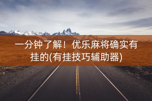 一分钟了解！优乐麻将确实有挂的(有挂技巧辅助器)