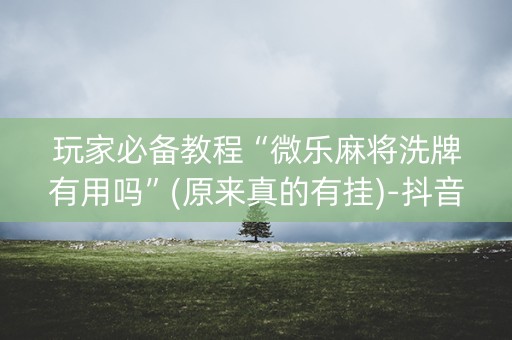 玩家必备教程“微乐麻将洗牌有用吗”(原来真的有挂)-抖音