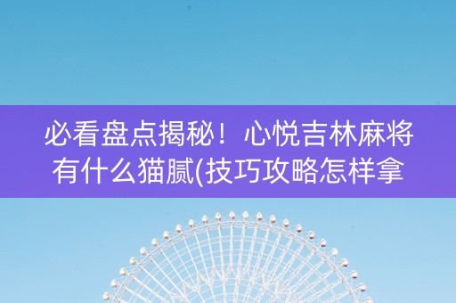 必看盘点揭秘！心悦吉林麻将有什么猫腻(技巧攻略怎样拿好牌)