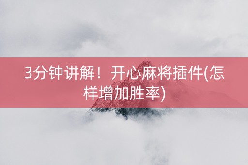 3分钟讲解！开心麻将插件(怎样增加胜率)