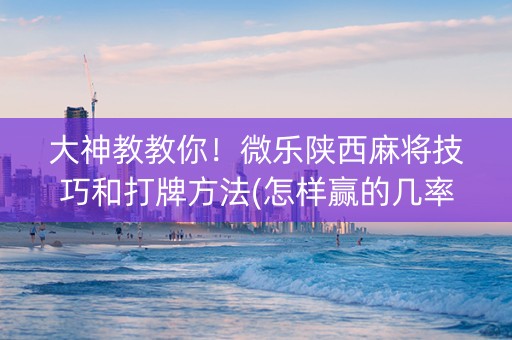 大神教教你！微乐陕西麻将技巧和打牌方法(怎样赢的几率大)