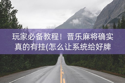 玩家必备教程！晋乐麻将确实真的有挂(怎么让系统给好牌)