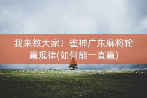我来教大家！雀神广东麻将输赢规律(如何能一直赢)