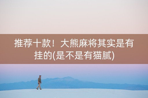 推荐十款！大熊麻将其实是有挂的(是不是有猫腻)
