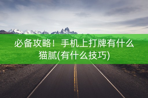 必备攻略！手机上打牌有什么猫腻(有什么技巧)