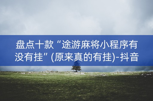 盘点十款“途游麻将小程序有没有挂”(原来真的有挂)-抖音