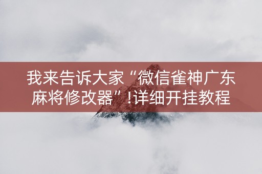 我来告诉大家“微信雀神广东麻将修改器”!详细开挂教程-抖音