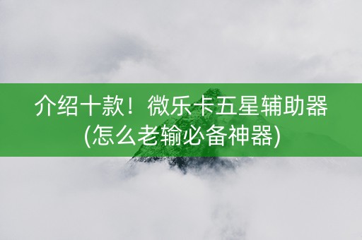 介绍十款！微乐卡五星辅助器(怎么老输必备神器)