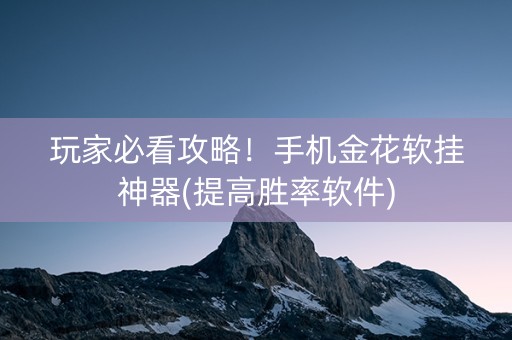 玩家必看攻略！手机金花软挂神器(提高胜率软件)