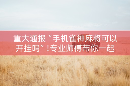 重大通报“手机雀神麻将可以开挂吗”!专业师傅带你一起了解（详细教程）-抖音