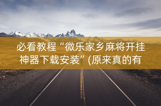 必看教程“微乐家乡麻将开挂神器下载安装”(原来真的有挂)-抖音