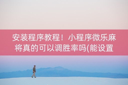 安装程序教程！小程序微乐麻将真的可以调胜率吗(能设置输赢吗)