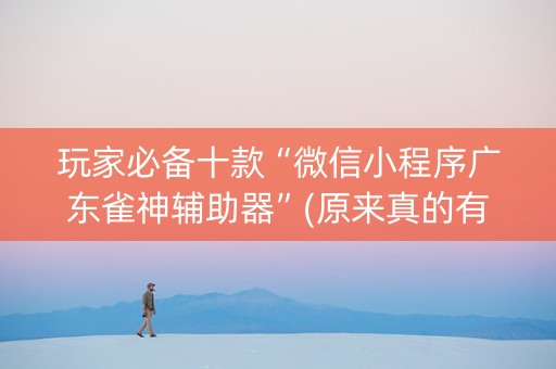 玩家必备十款“微信小程序广东雀神辅助器”(原来真的有挂)-抖音