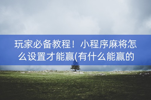 玩家必备教程！小程序麻将怎么设置才能赢(有什么能赢的方法)