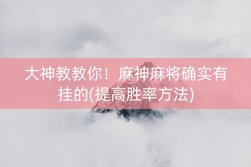 大神教教你！麻神麻将确实有挂的(提高胜率方法)