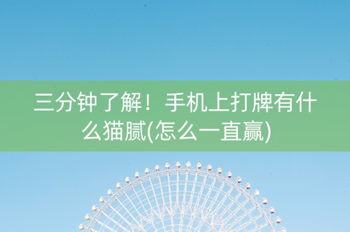 三分钟了解！手机上打牌有什么猫腻(怎么一直赢)