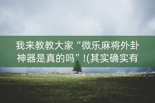 我来教教大家“微乐麻将外卦神器是真的吗”!(其实确实有挂)-抖音