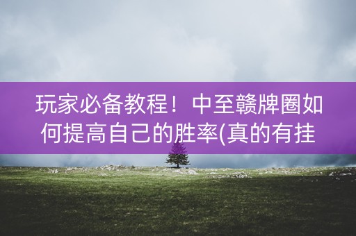 玩家必备教程！中至赣牌圈如何提高自己的胜率(真的有挂确实有挂)