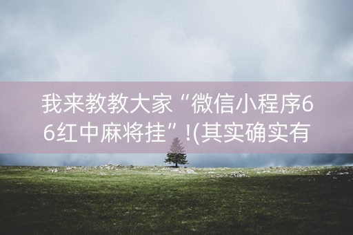 我来教教大家“微信小程序66红中麻将挂”!(其实确实有挂)-抖音