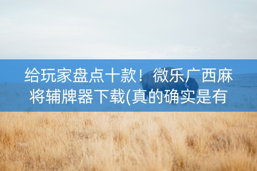 给玩家盘点十款！微乐广西麻将辅牌器下载(真的确实是有挂)