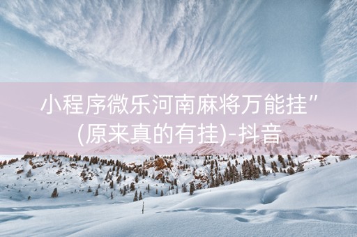 小程序微乐河南麻将万能挂”(原来真的有挂)-抖音