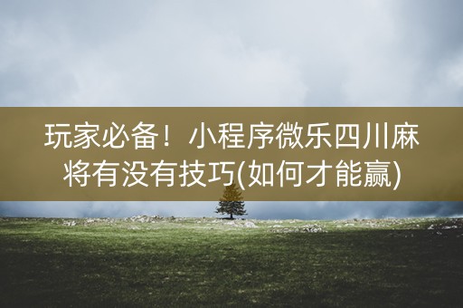 玩家必备！小程序微乐四川麻将有没有技巧(如何才能赢)