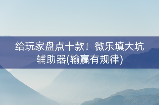 给玩家盘点十款！微乐填大坑辅助器(输赢有规律)