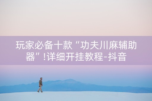 玩家必备十款“功夫川麻辅助器”!详细开挂教程-抖音
