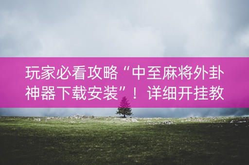 玩家必看攻略“中至麻将外卦神器下载安装”！详细开挂教程（确实真的有挂)-抖音