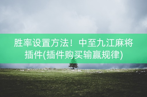 胜率设置方法！中至九江麻将插件(插件购买输赢规律)