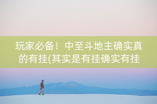 玩家必备！中至斗地主确实真的有挂(其实是有挂确实有挂)