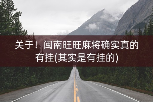 关于！闽南旺旺麻将确实真的有挂(其实是有挂的)