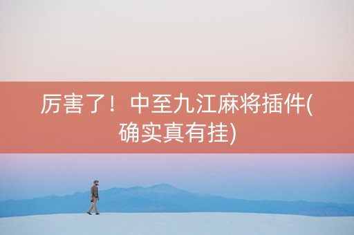 厉害了！中至九江麻将插件(确实真有挂)