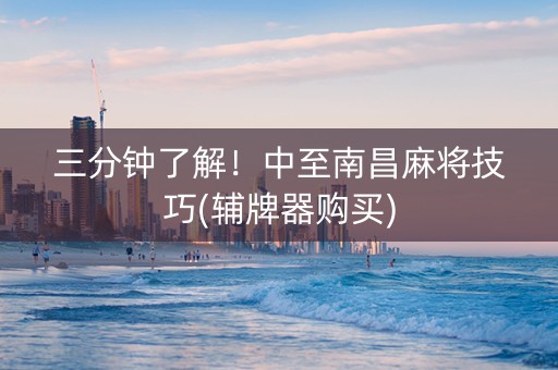 三分钟了解！中至南昌麻将技巧(辅牌器购买)