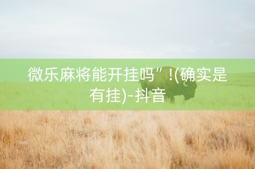 微乐麻将能开挂吗”!(确实是有挂)-抖音