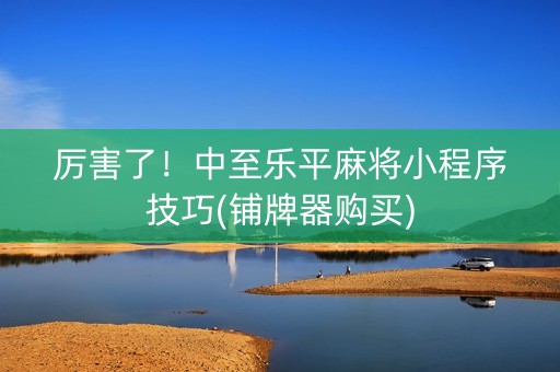 厉害了！中至乐平麻将小程序技巧(铺牌器购买)