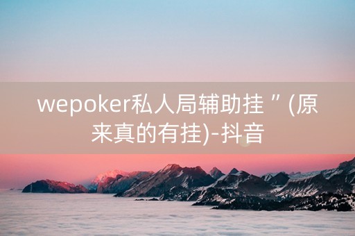 wepoker私人局辅助挂 ”(原来真的有挂)-抖音