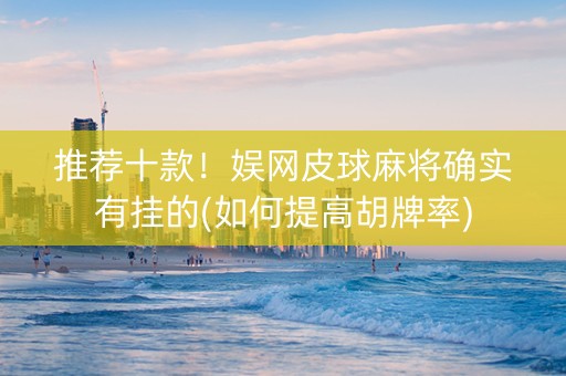 推荐十款！娱网皮球麻将确实有挂的(如何提高胡牌率)