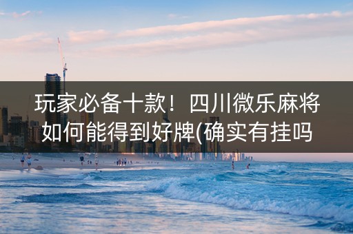 玩家必备十款！四川微乐麻将如何能得到好牌(确实有挂吗)