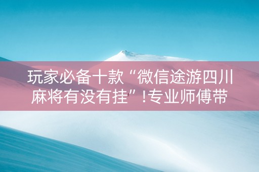 玩家必备十款“微信途游四川麻将有没有挂”!专业师傅带你一起了解（详细教程）-抖音