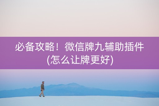 必备攻略！微信牌九辅助插件(怎么让牌更好)