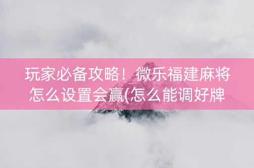 玩家必备攻略！微乐福建麻将怎么设置会赢(怎么能调好牌)