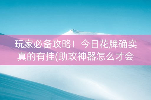 玩家必备攻略！今日花牌确实真的有挂(助攻神器怎么才会赢)