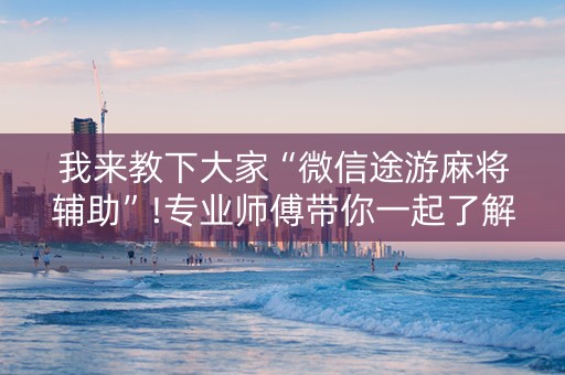 我来教下大家“微信途游麻将辅助”!专业师傅带你一起了解（详细教程）-抖音