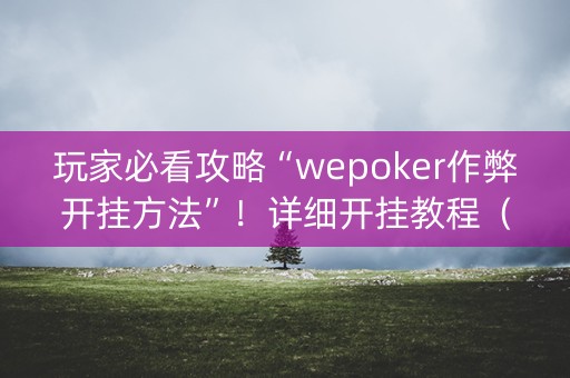 玩家必看攻略“wepoker作弊开挂方法”！详细开挂教程（确实真的有挂)-抖音