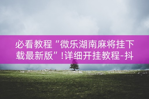 必看教程“微乐湖南麻将挂下载最新版”!详细开挂教程-抖音