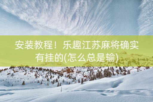 安装教程！乐趣江苏麻将确实有挂的(怎么总是输)
