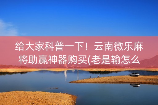 给大家科普一下！云南微乐麻将助赢神器购买(老是输怎么办)